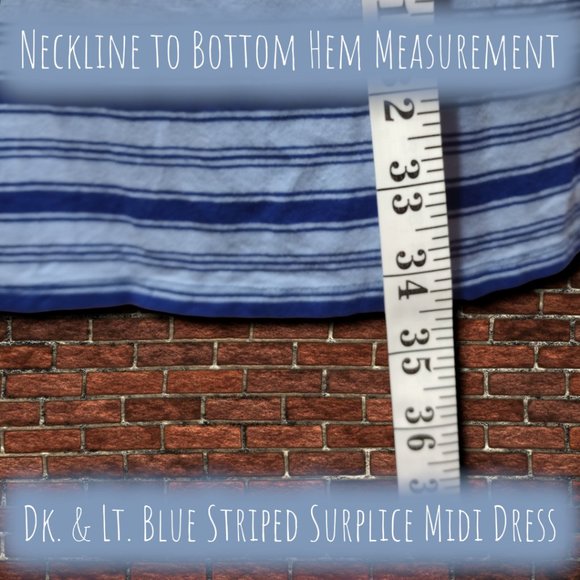 Dark & Light Blue Striped Merona Surplice Midi Dress - Picture 6 of 9